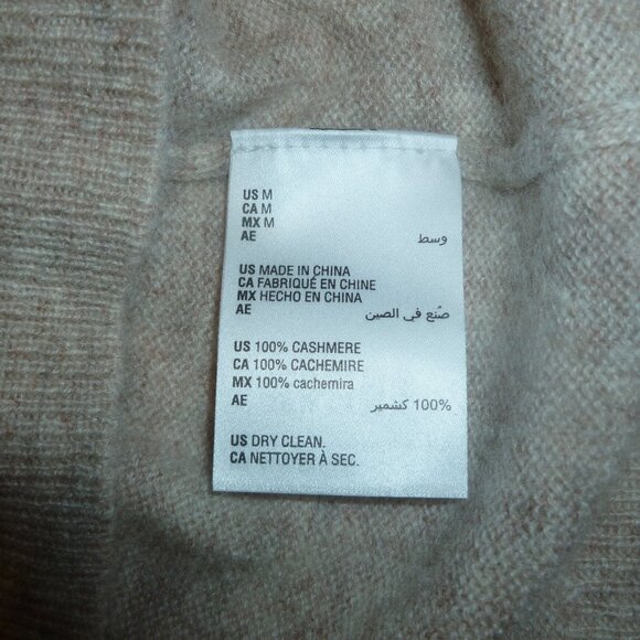 Charter Club Cashmere Long Sleeve Zip Up Hoodie Zipper M Pearl Taupe Cream NWT - Picture 14 of 15